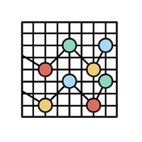 A grid with colored dots on it vector