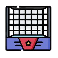 A cartoon image of a basketball hoop vector