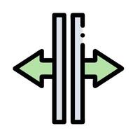 Two arrows pointing in opposite directions vector