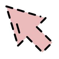 A pink arrow pointing down on a white background vector
