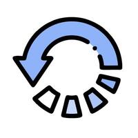 A blue and black arrow pointing to the left vector