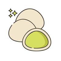 An illustration of two eggs with green on top vector