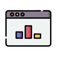 A web page with a bar chart icon vector