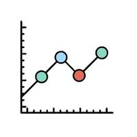 A graph with dots on it and a line vector