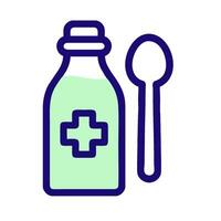 A bottle of milk and spoon with a cross on it vector