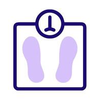 Footprints on a scale icon vector