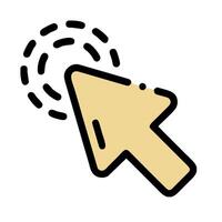 A yellow arrow pointing to a circle vector