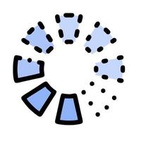 A circle with four different shapes in it vector