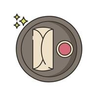 A round object with a red and white star on it vector