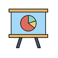 A presentation board with pie chart on it vector