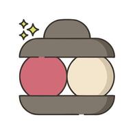 Two balls of ice cream in a container vector