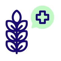 A wheat plant with a cross and a speech bubble vector