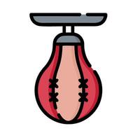 A boxing glove with a red and black strap vector