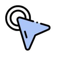 A blue arrow pointing to a white background vector