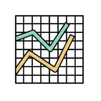 An icon of a graph with a line going up vector
