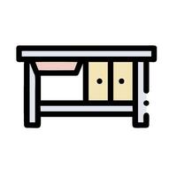 A kitchen table with drawers and a sink vector
