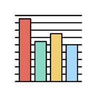 A bar chart with colored bars on it vector