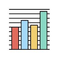 A bar chart with colored bars on it vector
