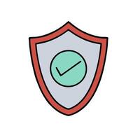 A shield with a tick mark on it vector