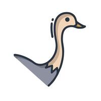 A goose is standing on a white background vector