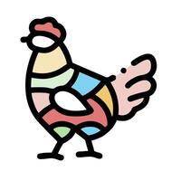 A colorful chicken with a black and white background vector