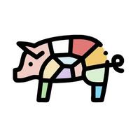 A pig with colorful squares on it vector