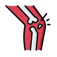 A red and white bone with a broken bone vector