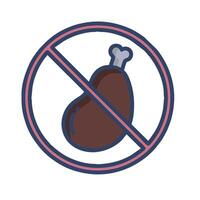 No meat sign illustration vector