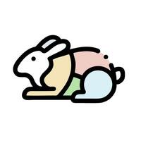 A rabbit is sitting on a white background vector