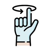 A hand with a glove and finger pointing up vector