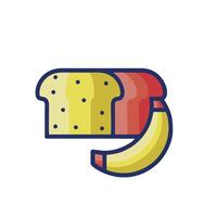 A banana and bread icon vector