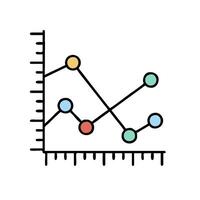 A graph with dots and lines on it vector