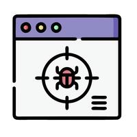 A web browser with a spider on it vector