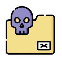 A file folder with a skull on it vector
