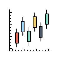A bar chart with different colored candles vector