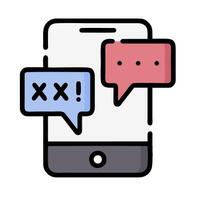 A phone with two speech bubbles on it vector