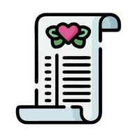 A paper document with a heart on it vector