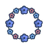 A circle with flowers on it vector