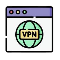 A computer with the word vpn on it vector