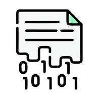 A file icon with binary code on it vector