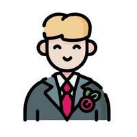 A man in a suit with a red tie vector