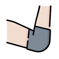 A hand with a knee brace on it vector