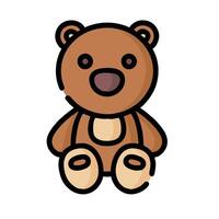 A cartoon brown teddy bear sitting on a white background vector