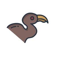 A bird with a long beak and a red eye vector