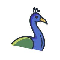 A colorful peacock icon on a white background vector