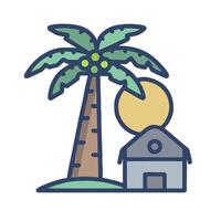 A house and palm tree in the background vector