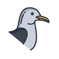 A seagull is standing in front of a white background vector