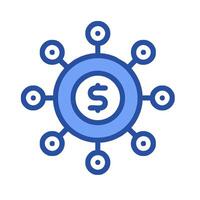 A dollar sign surrounded by circles vector