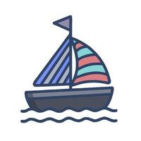 A sailboat with a flag on it in the water vector