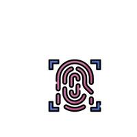 A fingerprint icon on a white background vector